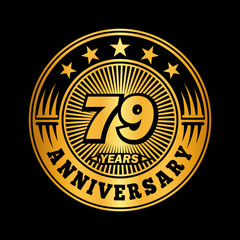 79 years anniversary celebration logo design. Vector and illustration.