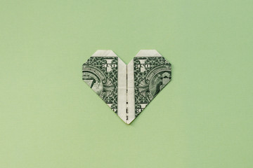 American $1 bil in heart shape