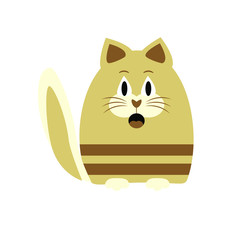 Sitting surprised beige cat