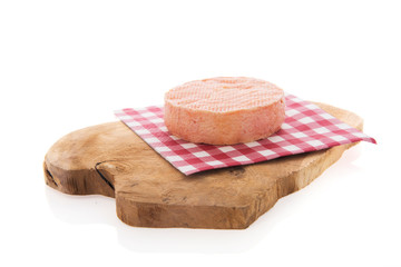 Cheese as snack on cutting board