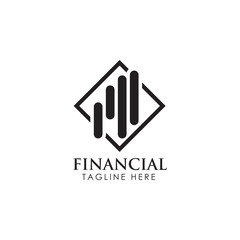 Business Financial and Accounting Logo design Template. Marketing Chart Financial Company Logo. Financial Advisor Logo, Data Statistics Financial Logo design.