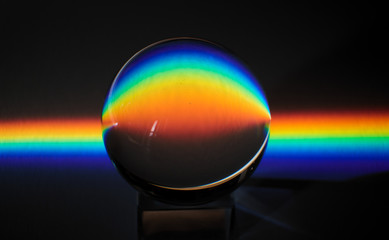 Colors of the rainbow product of Broken light, showing the spectrum of the light being bent by a...