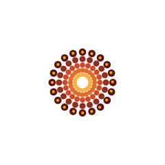 Aboriginal art dots painting icon logo design vector template