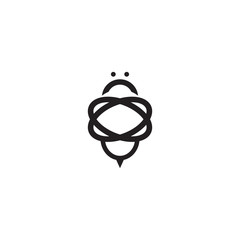 Bee icon logo design vector template