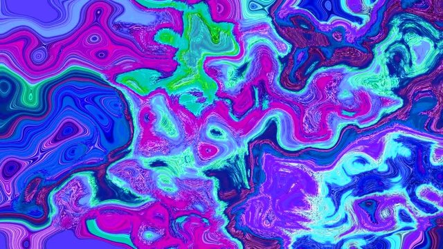 abstract animated twinkling stained background full HD seamless loop video - watercolor splotch liquid effect - color royal blue purple fuchsia green