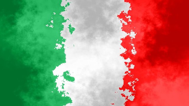 animated background seamless loop video full HD italian flag with stained effect - symbol of italy
