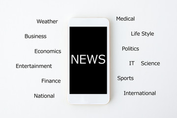 Naklejka premium スマホでニュース