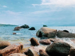 rocks and sea