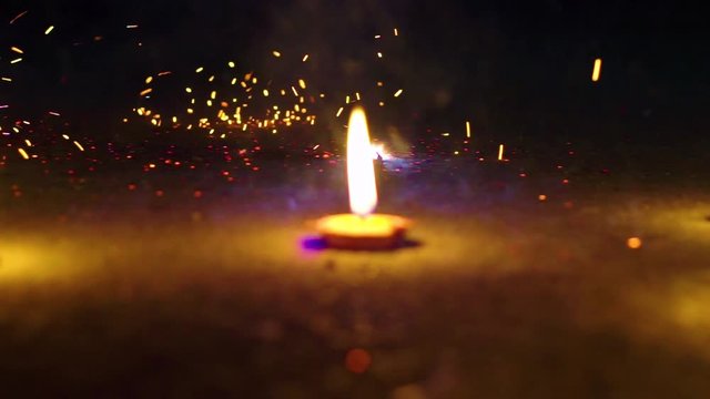 lanna lamp or candle and firework use as Lantern Festival or Yee Peng  Loy Krathong festival (Candles to be used for religious rituals)