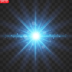 Obraz premium Star burst with dust and sparkle isolated.