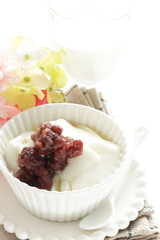 Asian red bean paste and honey yogurt