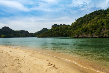 Tanjung Rhu or Tanjong Rhu beach on Langkawi island, Andaman Sea, state of Kedah, Malaysia.