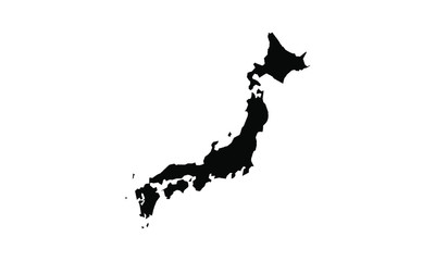japan vector map in solid style - obrazy, fototapety, plakaty
