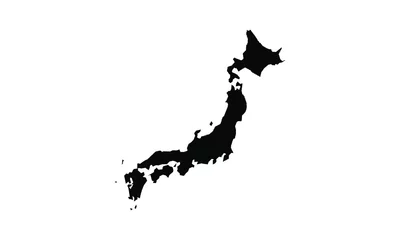 Foto op Plexiglas japan vector map in solid style © Demarck