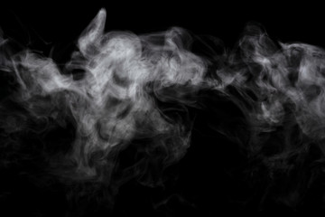 Abstract powder or smoke effect isolated on black background