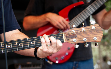 Fototapeta na wymiar musician playing the guitar