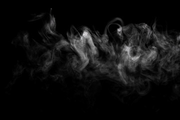 Abstract powder or smoke effect isolated on black background