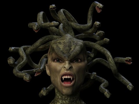 Head Medusa Gorgons. 3d illustration