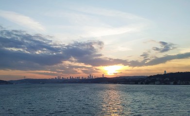 sunset over the lake