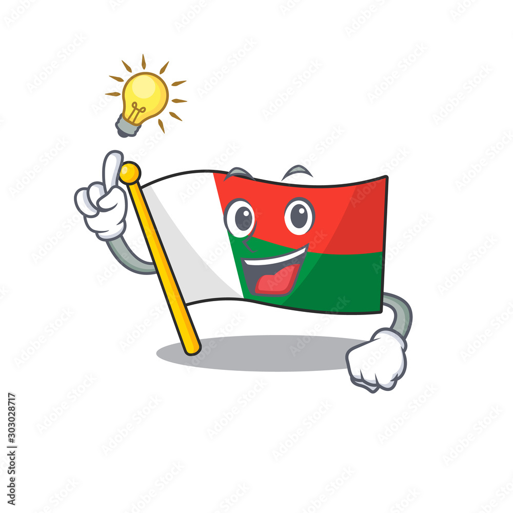 Wall mural character flag madelova isolated in cartoon have an idea