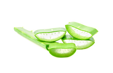 Aloe vera slice on white background