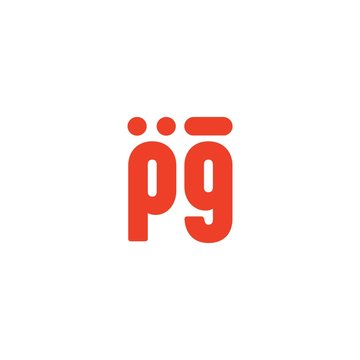 Pg p g letter logo with pink purple color and cute