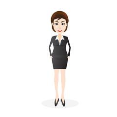 Business woman on white background.