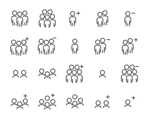set of people icons, group, member, user
