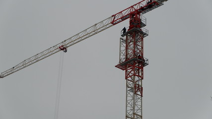 installation of a tower crane Yekaterinburg.Ural.Russia.2019.11.16..