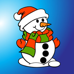 snowman with santa hat