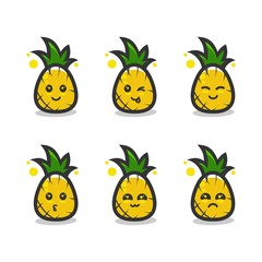 pineapple mascot character cartoon icon design