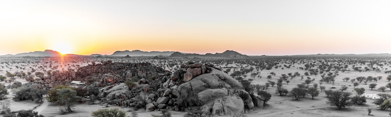 Coucher de soleil au Waterberg en Namibie