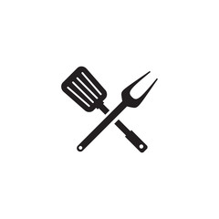 Restaurant icon logo design with using spatula template