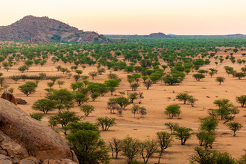 Coucher de soleil au Waterberg en Namibie