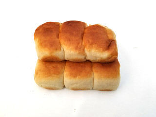 Bread, bakery icon, sliced fresh wheat bread isolated on white background