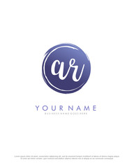 Handwriting A R AR initial logo template vector