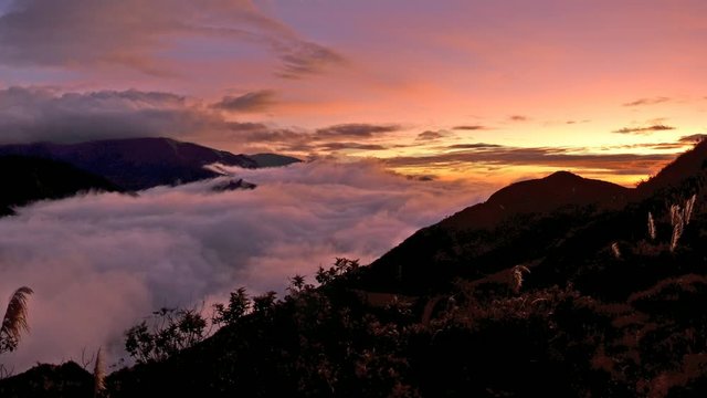 Clouds through the andes mountains of ecuador