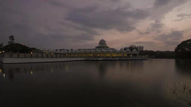 Time Lapse Of Majestic Annur Mosque During Sunset.4K