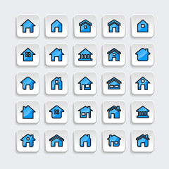 Set of Home icon. symbol of house or buildings with trendy filled line style icon for web site design, logo, app, UI isolated on white background. Vector Illustration