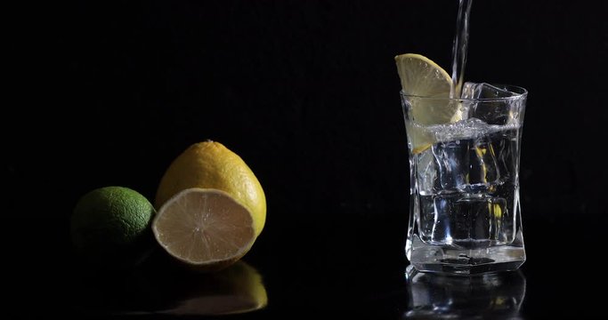 Pouring vodka in a glass