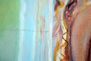 Abstract modern painting. Painting painted with a palette knife on canvas with oil paints in a large stroke
