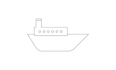 Sea ship icon for maritime transport and cruises