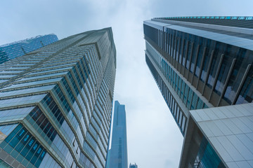 Fototapeta na wymiar View of Modern skyscrapers in Guangzhou, China