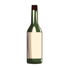 wine bottle icon, flat design
