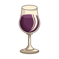 wine glass icon, flat design