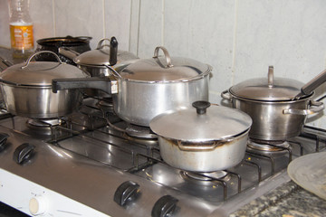 cooking in kitchen