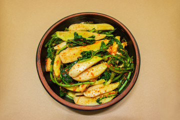 Young radish kimchi(chonggak kimchi), Korean traditional food.