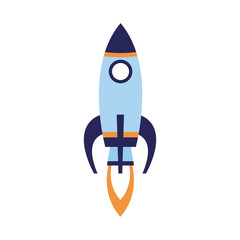 space rocket icon, flat design