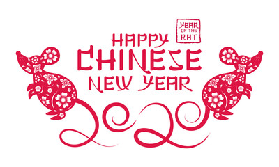 Chinese New Year 2020 Year of the Rat, Paper Cutting Symbol