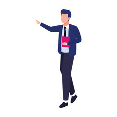 avatar business man holding documents icon